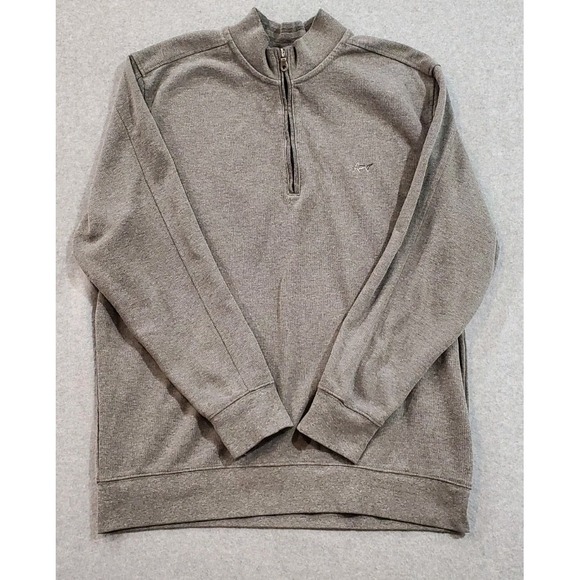 Greg Norman Collection Other - Greg Norman Men's Quarter Zip Pullover Sweater Gray Size‎ XL Shark Logo Golf